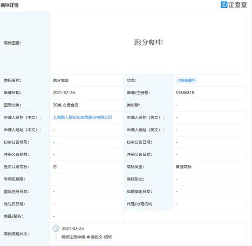 麗人麗妝申請“跑分咖啡”商標(biāo)，打入方便食品類市場